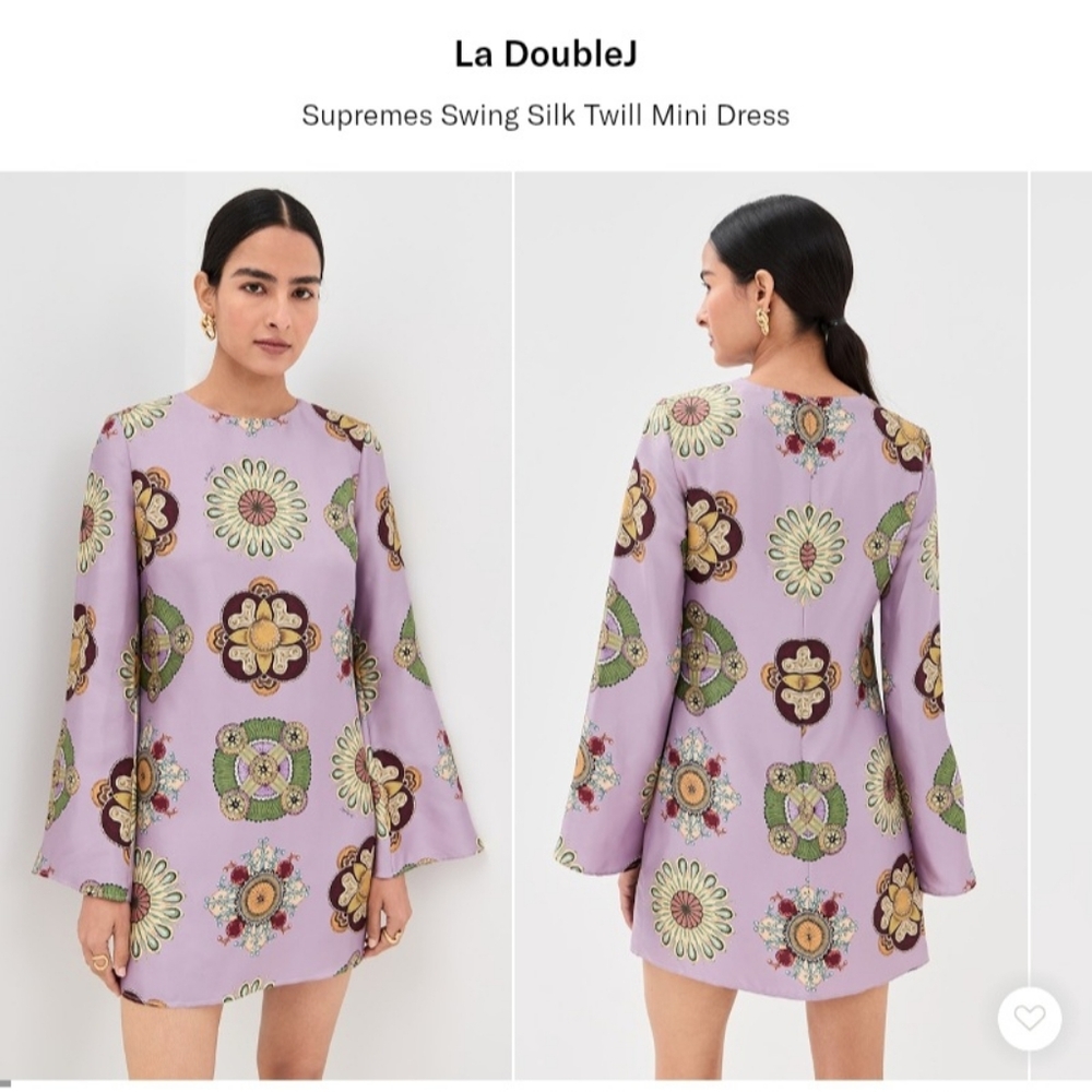 La DoubleJSupremes Swing Silk Twill Mini Dress Xs